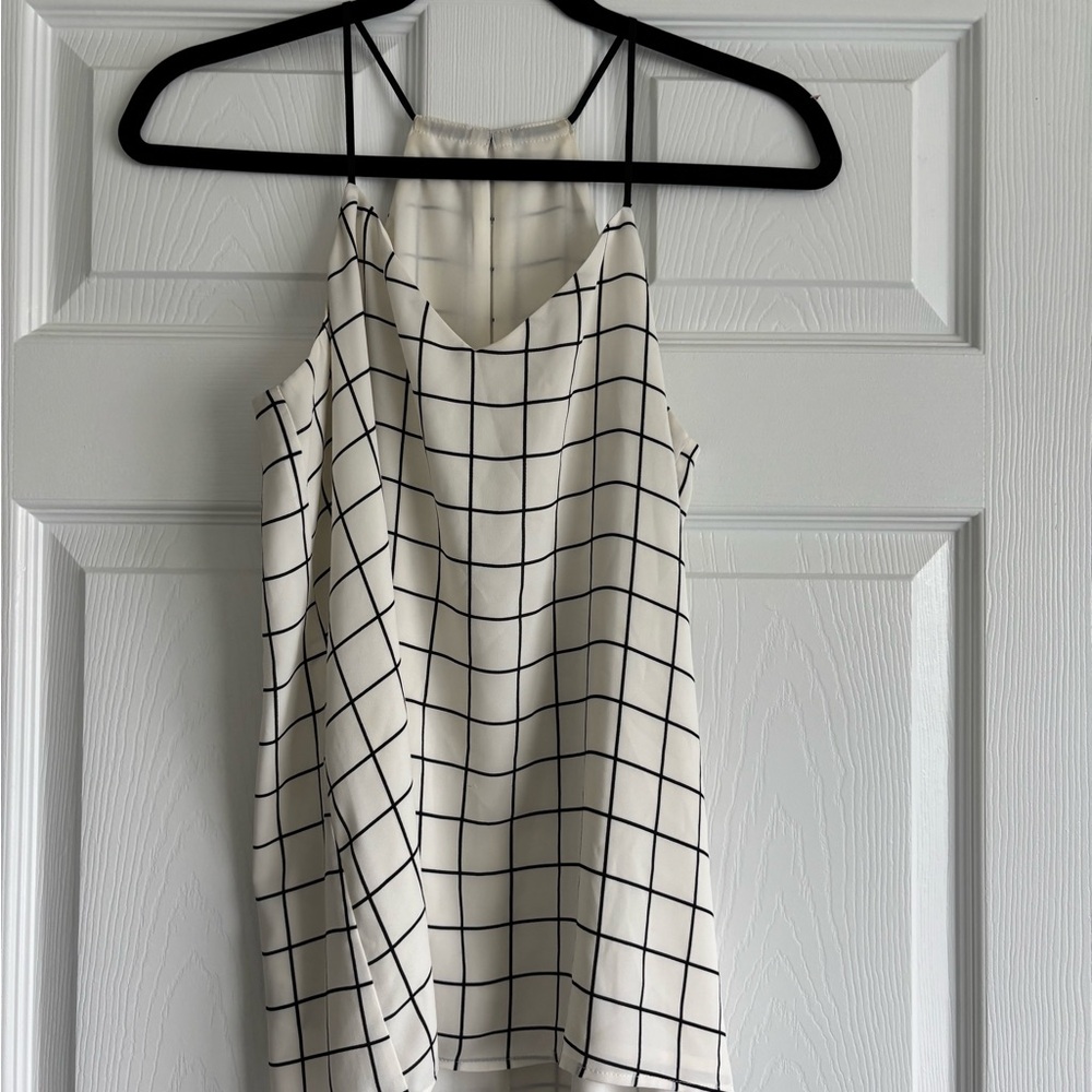 Express White and Black Printed Strappy Cami